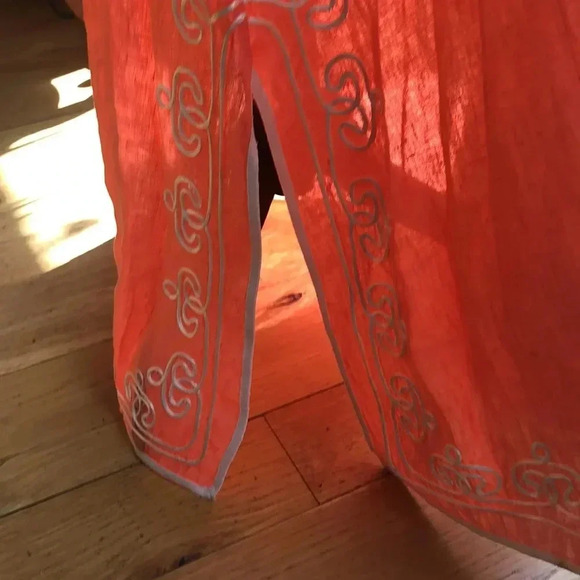 Soft Surroundings Coral Kaftan.   XS - Picture 3 of 6